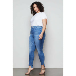 Good American Good Waist | Step Hem BLUE435 Wash