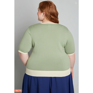 ModCloth Ballooning Confidence Embroidered Knit Top