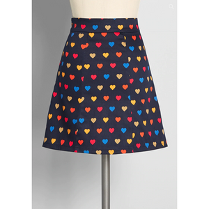 ModCloth Calling All Hearts Mini Skirt