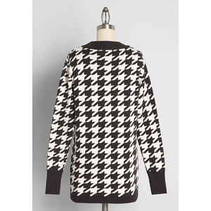 ModCloth In Houndstooth Heaven Pullover Sweater