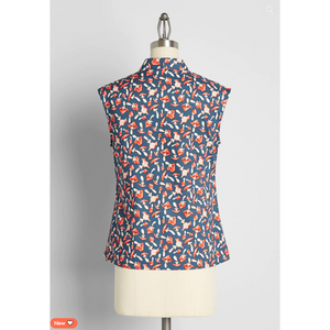 ModCloth Sprouting With Style Sleeveless Blouse