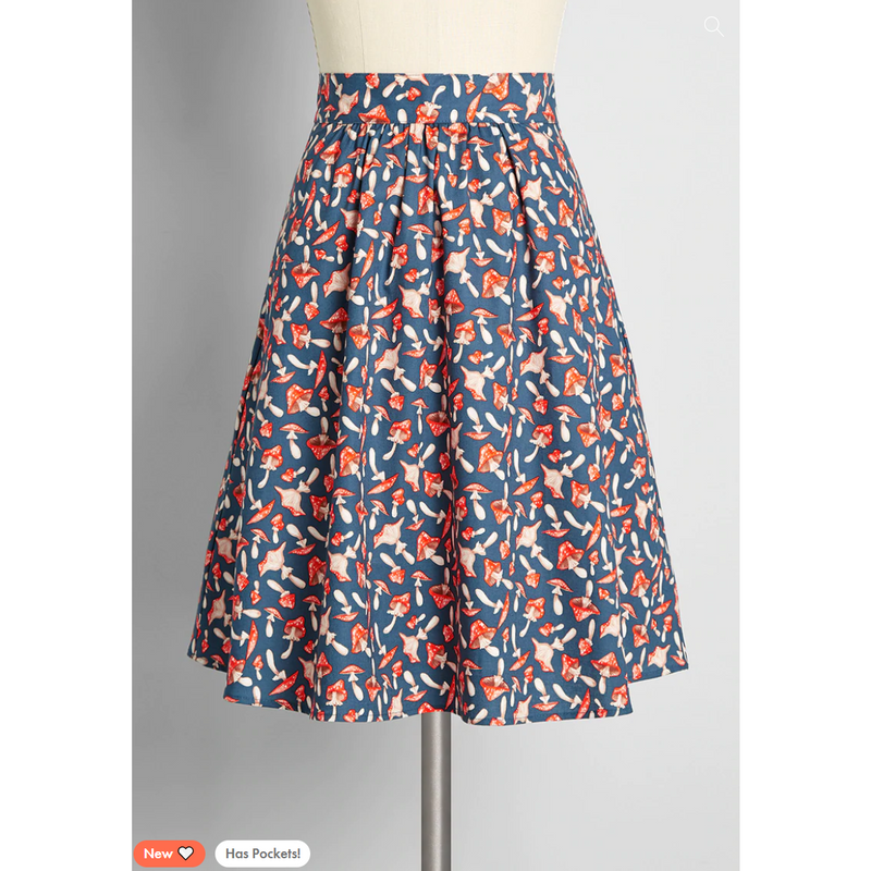 ModCloth Shroomy and Bloomy Swing Skirt