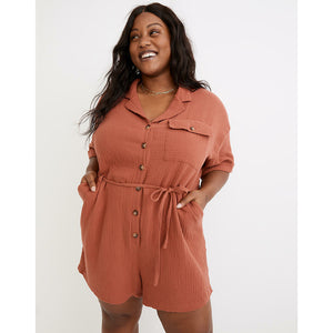 Madewell Lightspun Belted Safari Romper