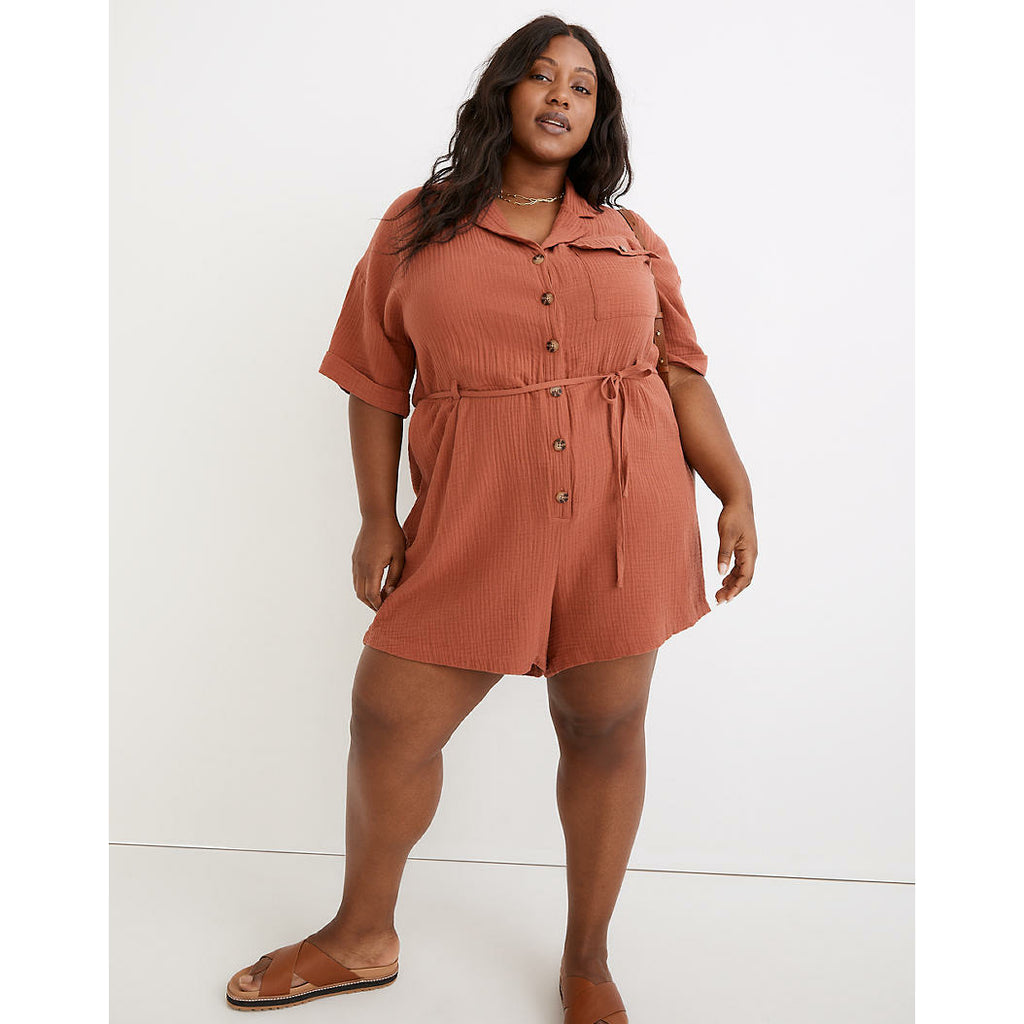 Madewell Lightspun Belted Safari Romper