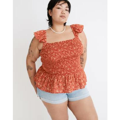 Lucie Smocked Peplum Top | Piazza Floral