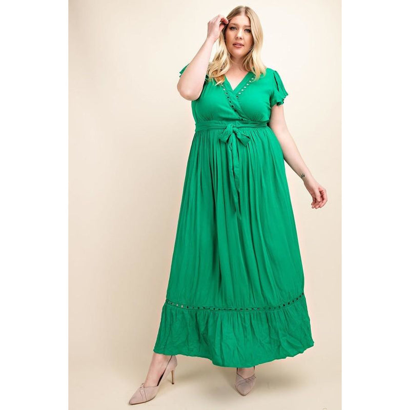Garden Party Emerald Green Maxi Dress
