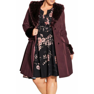 City Chic Make Me Blush Belted Coat