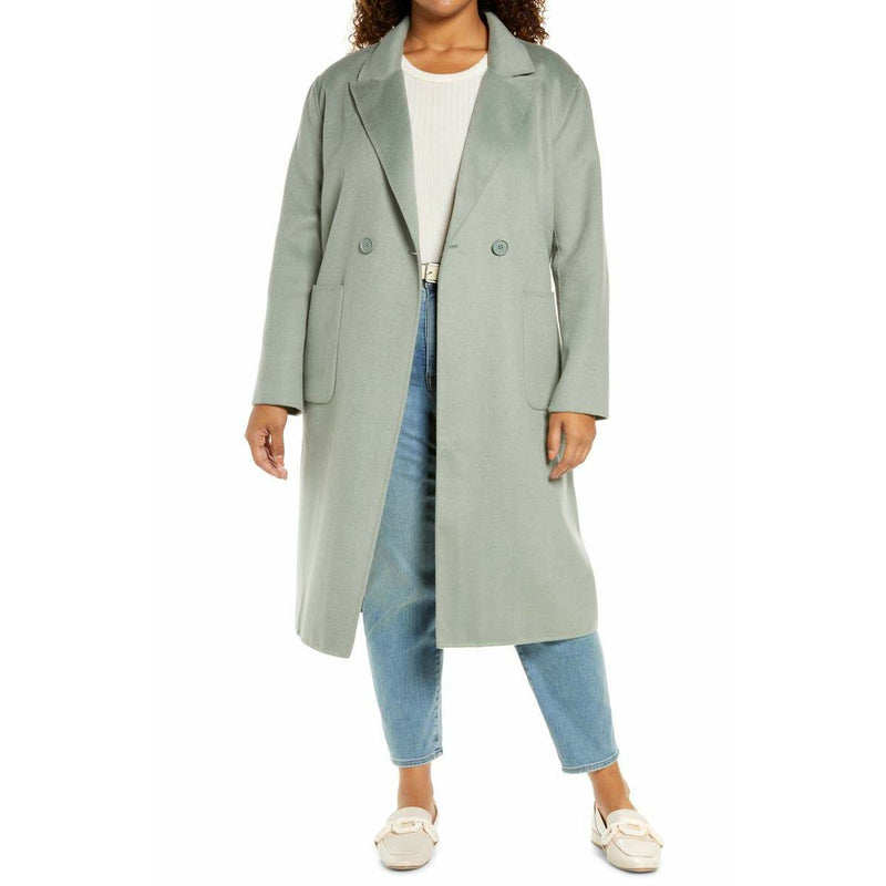 Halogen® Double Breasted Wool-Blend Coat