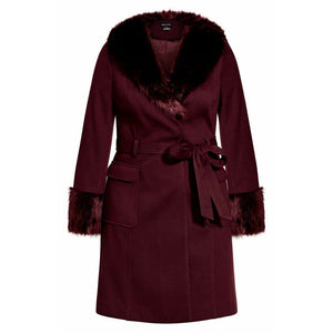 City Chic Make Me Blush Belted Coat