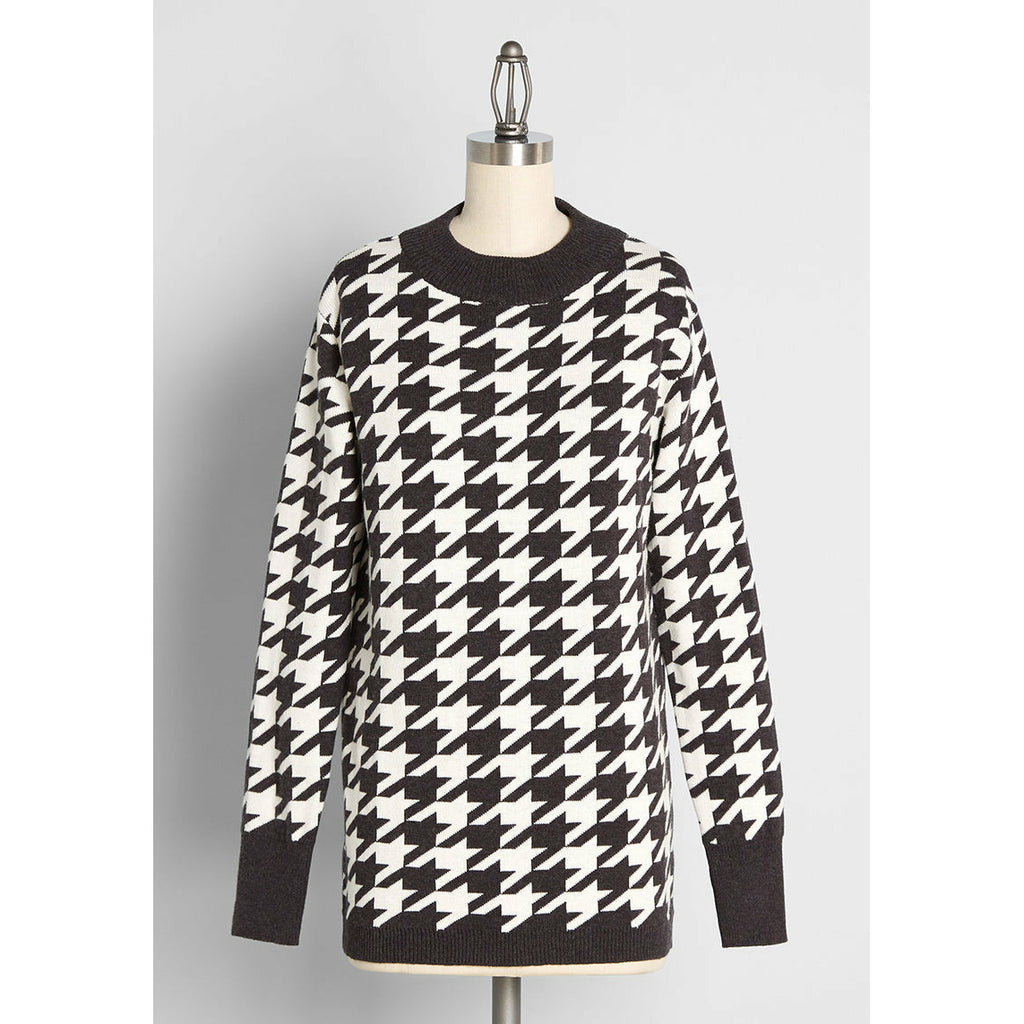 ModCloth In Houndstooth Heaven Pullover Sweater