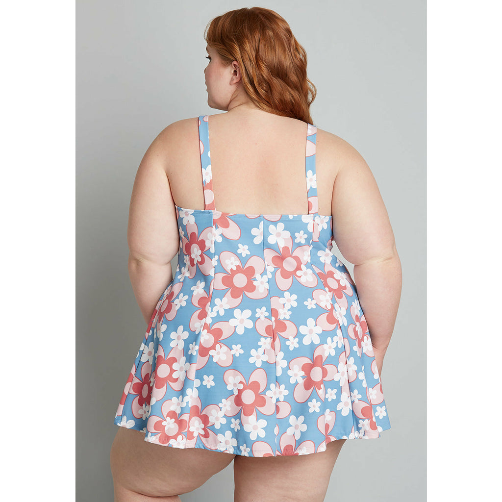 ModCloth Let Fun Bloom One-Piece Swimsuit